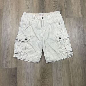 American Eagle Outfitters Cargo Shorts Mens 32 White Classic Length 100% Cotton